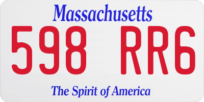 MA license plate 598RR6