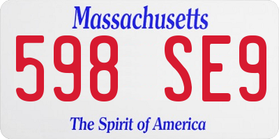 MA license plate 598SE9