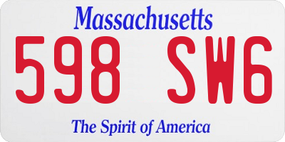 MA license plate 598SW6