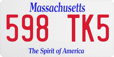 MA license plate 598TK5