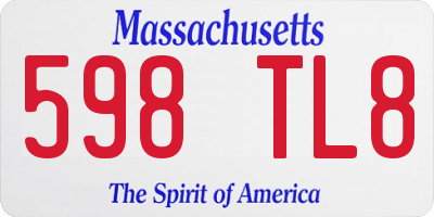 MA license plate 598TL8