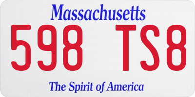MA license plate 598TS8