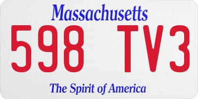 MA license plate 598TV3