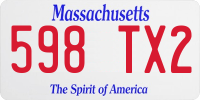 MA license plate 598TX2