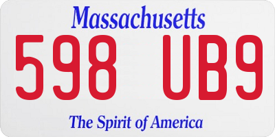 MA license plate 598UB9