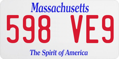 MA license plate 598VE9