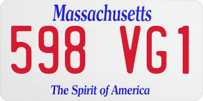MA license plate 598VG1