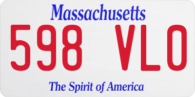 MA license plate 598VL0