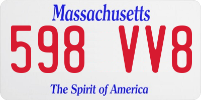 MA license plate 598VV8