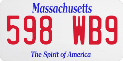 MA license plate 598WB9