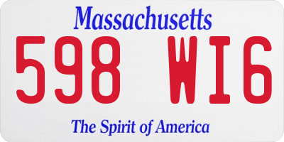 MA license plate 598WI6