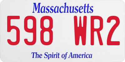 MA license plate 598WR2