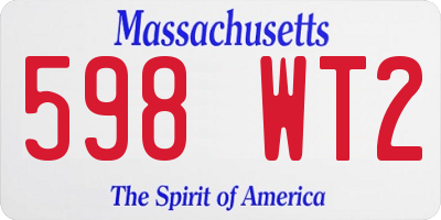 MA license plate 598WT2