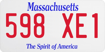 MA license plate 598XE1