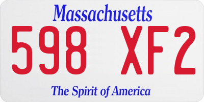 MA license plate 598XF2