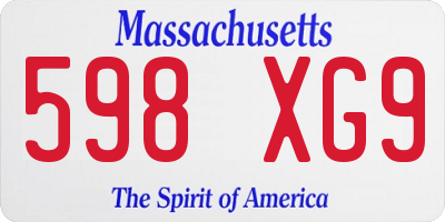MA license plate 598XG9