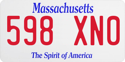 MA license plate 598XN0