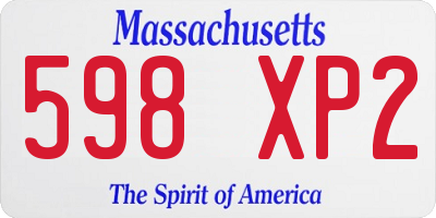 MA license plate 598XP2