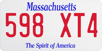 MA license plate 598XT4