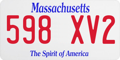MA license plate 598XV2