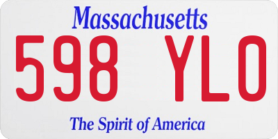 MA license plate 598YL0