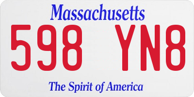 MA license plate 598YN8