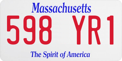 MA license plate 598YR1