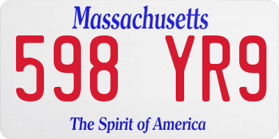 MA license plate 598YR9