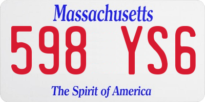MA license plate 598YS6