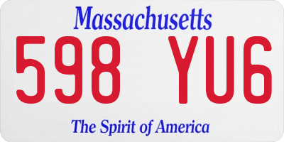MA license plate 598YU6