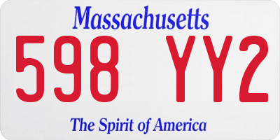 MA license plate 598YY2