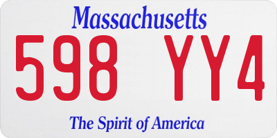 MA license plate 598YY4