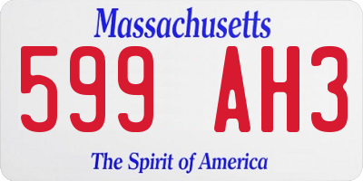 MA license plate 599AH3