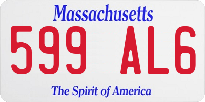 MA license plate 599AL6