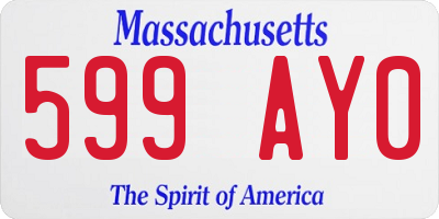 MA license plate 599AY0