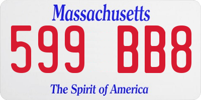 MA license plate 599BB8