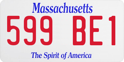 MA license plate 599BE1