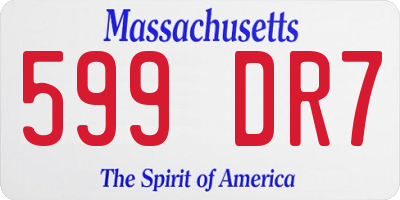 MA license plate 599DR7