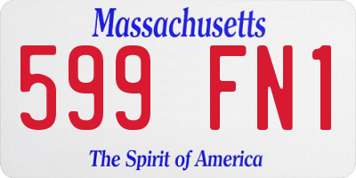 MA license plate 599FN1