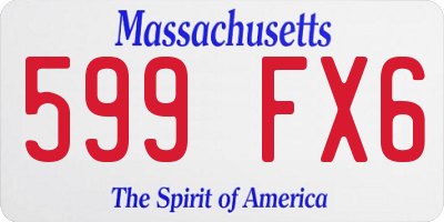 MA license plate 599FX6