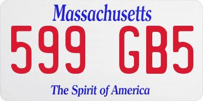 MA license plate 599GB5