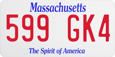 MA license plate 599GK4