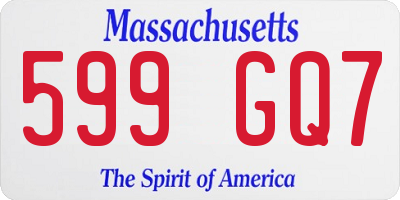 MA license plate 599GQ7
