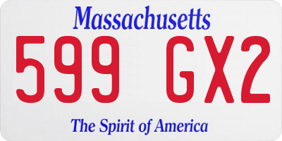 MA license plate 599GX2
