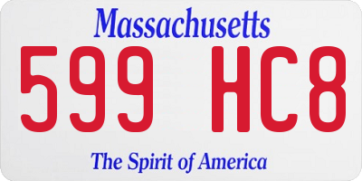 MA license plate 599HC8
