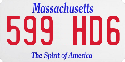 MA license plate 599HD6