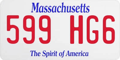 MA license plate 599HG6