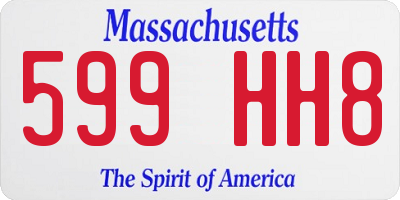 MA license plate 599HH8