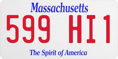 MA license plate 599HI1