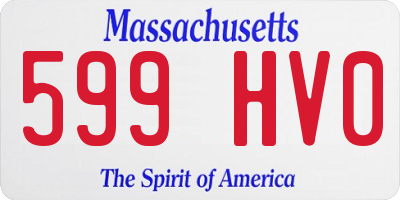 MA license plate 599HV0